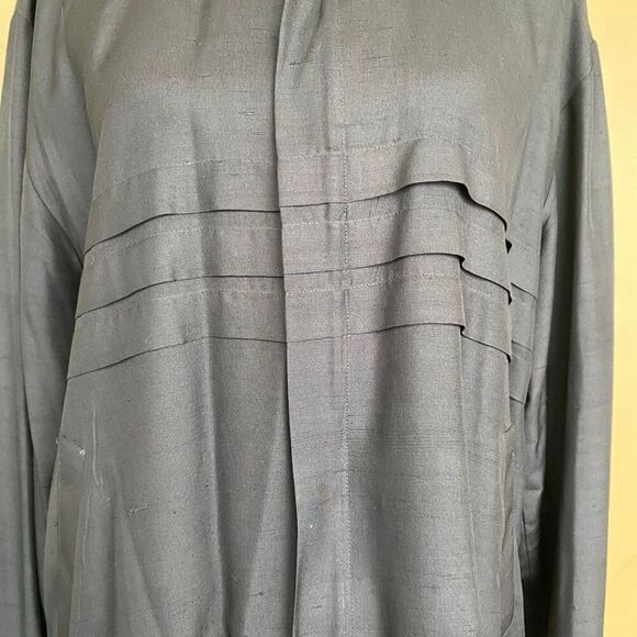 Bocci women XL 100% silk full zip jacket w/mock collar black - Picture 2 of 13